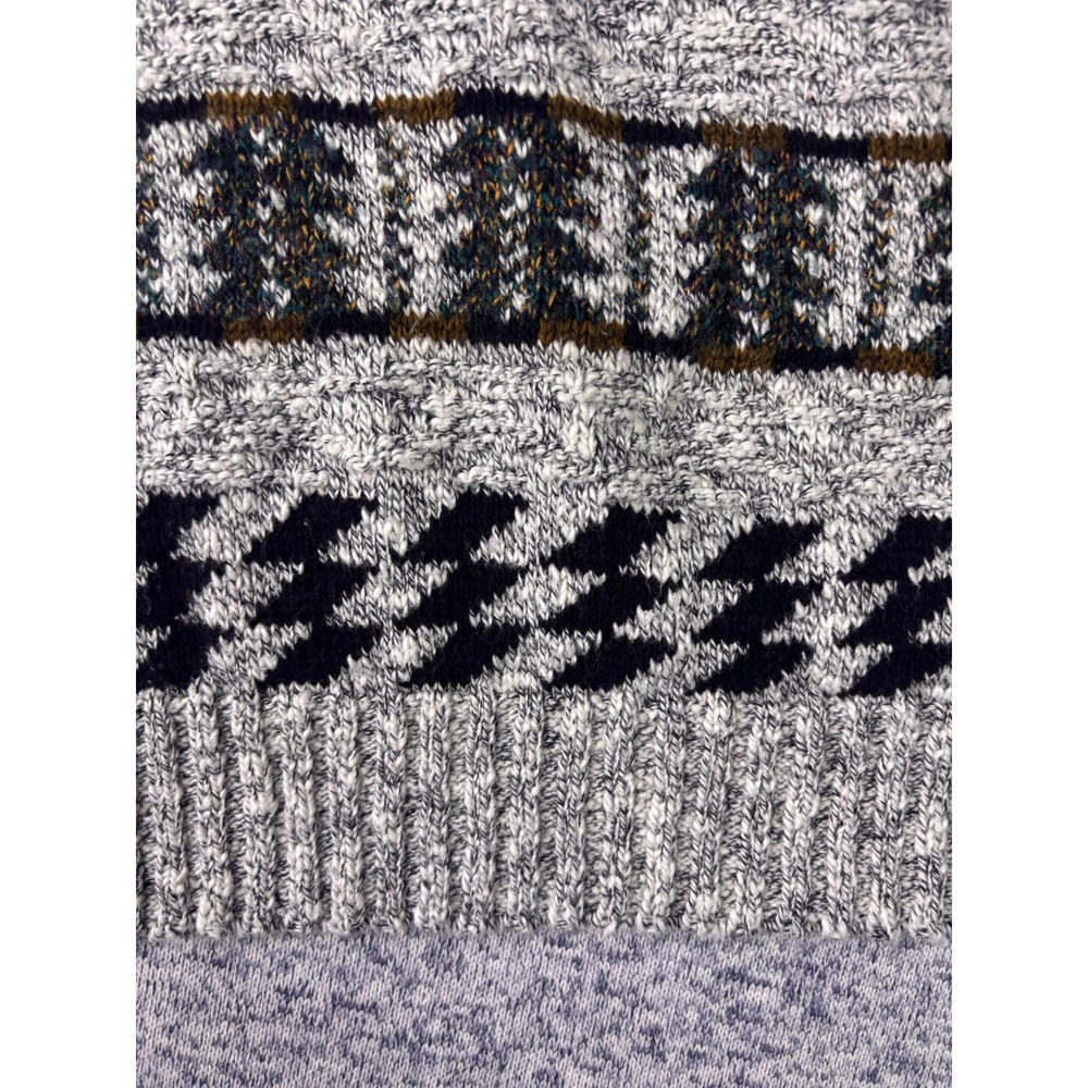 Lavane Sweater Mens XL Gray vintage Geometric grandpa Crewneck USA Made - Picture 6 of 9